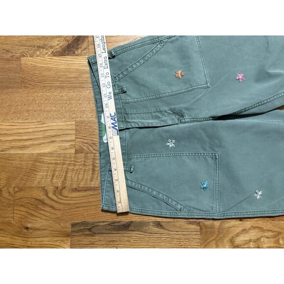 Anthropologie Embroidered Flowers Boyfriend Utility Pants Size 27 - Picture 3 of 10